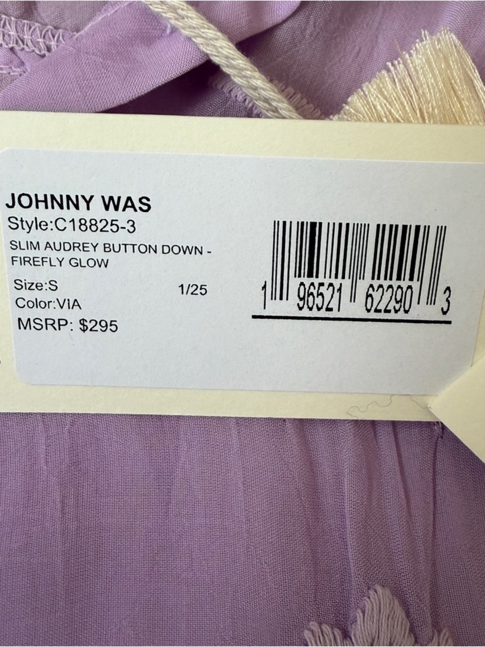 NWT Johnny Was Sz S Slim Audrey Blouse Purple Embroidered Cupra Rayon - Picture 5 of 8